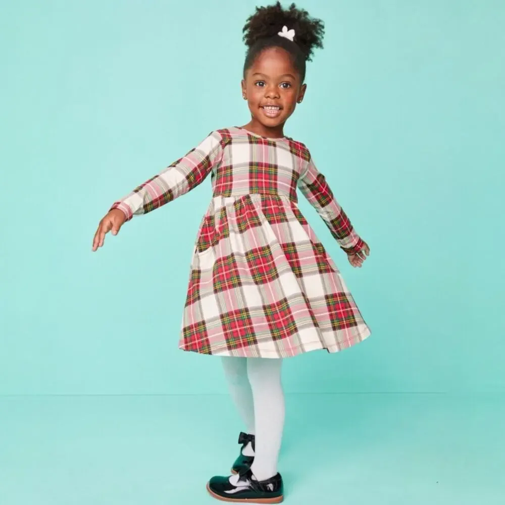 Hanna Andersson NWT 6/7 Yrs Long Sleeve Print Super Soft Skater Dress